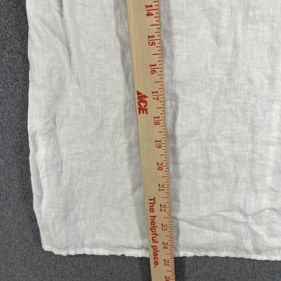 J.Crew Blouse Womens 4 White Linen Lace Short Sleeve Crochet‎ Summer Boho Top - Picture 8 of 16